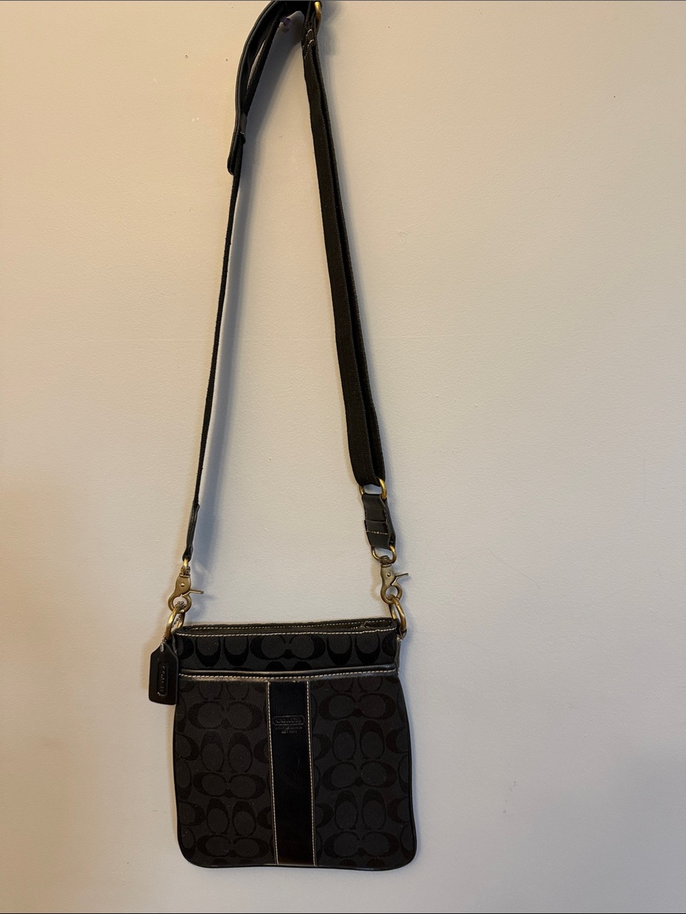 Coach Black Signature Jacquard Crossbody Bag